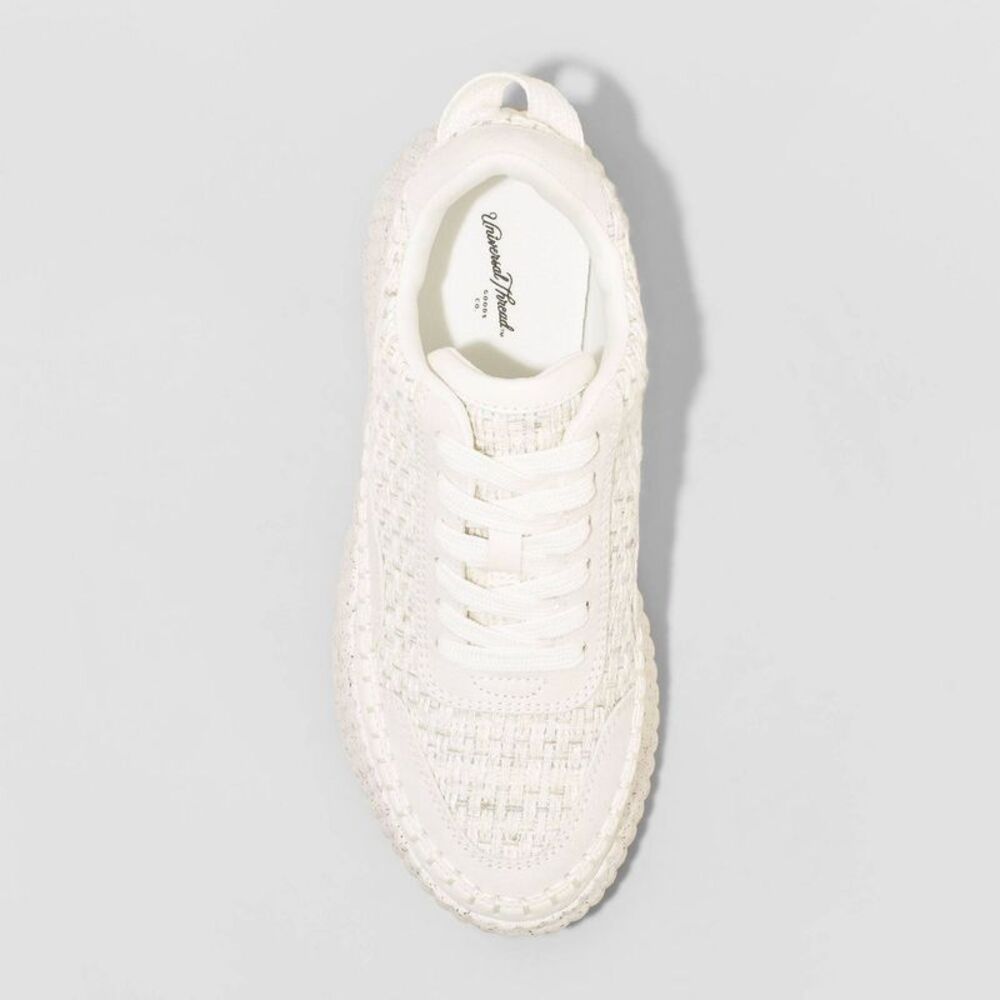 Universal Thread - Women's Lace-Up Sneakers Memory F Off-White - Picture 3 of 4